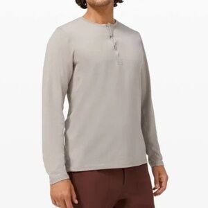 Men's Lululemon Reinstate Long Sleeve Henley | Size Large | Heathered Riverstone